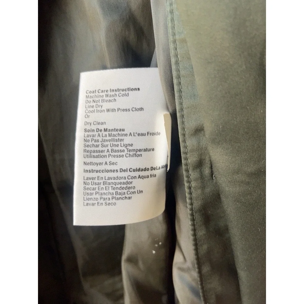 MICHAEL Michael Kors Trench Coat XS Olive Green Belted Double Breasted